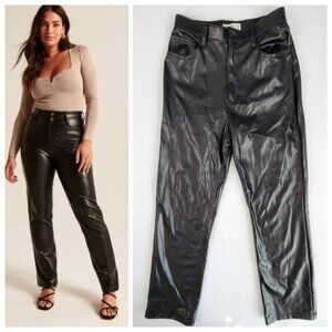 Abercrombie & Fitch Curve Love 90s Straight Ultra High Rise Pants 30 / 10 Black